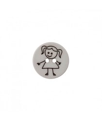 Carte de 3 boutons Fille polyester 15mm - Prym Gris Clair
