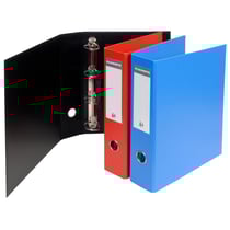 Classeur rembordé PVC 4 anneaux en D de 50mm en 3ème de couverture - A4 maxi - Noir - x 10 - Exacompta