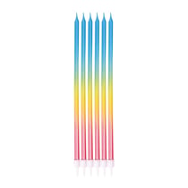 Bougie longue et fine - lot de 6 - multicolore