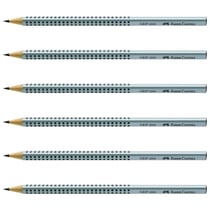 Crayon graphite triangulaire Faber-Castell Grip 2001 - Dureté 2H - Mine 2 mm - Lot de 6
