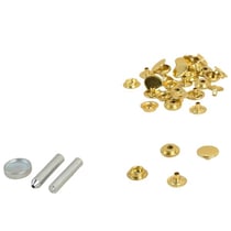 8 boutons pressions 15mm tissus lourds et outil or