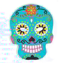 12 masques plats en carton à colorier - Calavera mexicaine