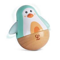 Pingouin culbuto en bois - Turquoise