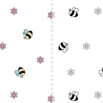 Tissu Jersey Coton magique Maya petites abeilles sur fond Blanc