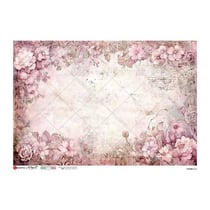 1 feuille de papier de riz 22.5 x 32 cm découpage collage Paper Designs TABLEAU DE FLEURS ROSES 0254