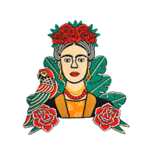 Patch Frida Kahlo, écusson brodé artiste mexicaine, motif thermocollant, Made in France
