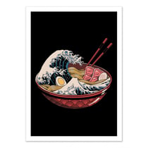 Affiche 50x70 cm - The great ramen wave Black version - Vincent Trinidad