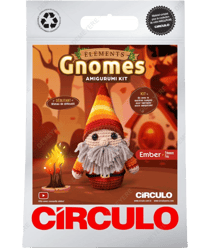 Kit Amigurumi Círculo – Gnome Élément “Feu” : un kit débutant complet Marron