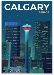 Affiche ville Calgary | A3 : 29,7x42cm