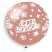 1 Ballon Rose Gold Joyeux Anniversaire Ø80cm