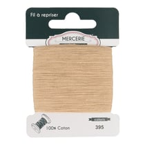Fil à repriser coton 60 mètres beige