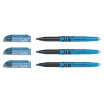 Lot de 3 surligneurs effaçables pointe biseautée - PILOT - Bleu - FRIXION Light