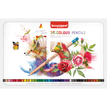 Crayons de couleur - 36 teintes - Mine épaisse - Boîte métal - Bruynzeel