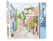 Peinture par Numéro Figured'Art - Ville à flanc de colline pastel - Kit de Loisir Créatif DIY Numéro d'Art Complet - 40x50cm sans châssis en bois