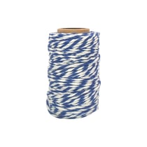 MégaCréa DIY - Ficelle coton bicolore bleu foncé et blanc 25 m x 1,5 mm