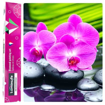 Diamond Painting Broderie Diamant LUMINLIFE 40x50cm, 100% strass, diamants ronds - Orchidées roses