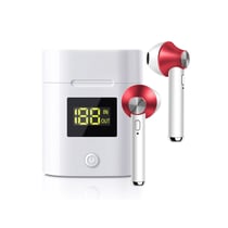 Avizar Écouteurs Sans Fil Bluetooth 5.0 TWS Modèle JeezPro avec Affichage LED Rouge
