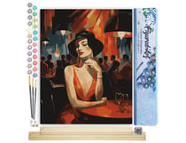 Peinture par Numéro Figured'Art - Femme dans un Club Art Déco - Kit de Loisir Créatif DIY Numéro d'Art Complet - 40x50cm toile roulée + châssis en bois à monter