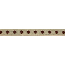 Bobine 25m galon marron Pois Marron en lin 11mm