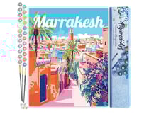 Peinture par Numéro Figured'Art - Affiche de voyage Marrakech - Kit de Loisir Créatif DIY Numéro d'Art Complet - 40x50cm sans châssis en bois