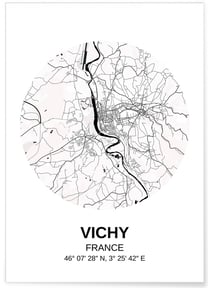 Affiche Carte Vichy | A3 : 29,7x42cm