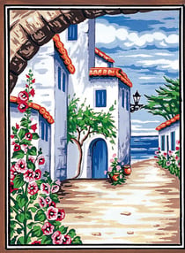 Canevas Pénélope Antique Au loin la mer 30x40cm