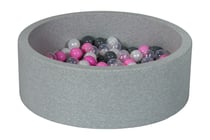 Piscine à balles Aire de jeu + 150 balles perle, transparent, rose clair, gris - Velinda