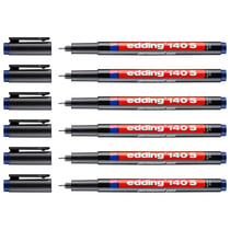 Lot de 6 marqueurs permanents - EDDING - Pointe super fine 0,3 mm - Bleu