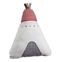 Coussin déco Tipi 27x22cm en polyester blanc