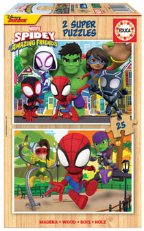 2 X 25 pieces puzzle Spidey - Educa Borras - Jaune