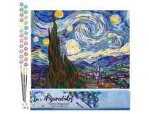Peinture par Numéro Figured'Art - Van Gogh Nuit Etoilée - Kit de Loisir Créatif DIY Numéro d'Art Complet - 40x50cm sans châssis en bois