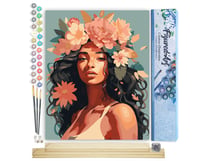 Peinture par Numéro Figured'Art - Beauté couronnée de pivoines - Kit de Loisir Créatif DIY Numéro d'Art Complet - 40x50cm toile roulée + châssis en bois à monter