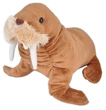 Peluche morse brun 28 cm - cuddlekins - wild republic - 22465