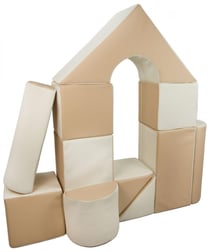 Set de 11 blocs en mousse pour le jeu blanc, cappuccino - Velinda