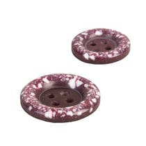 Bouton rond plastique recyclé 4 trous rouge beaujolais