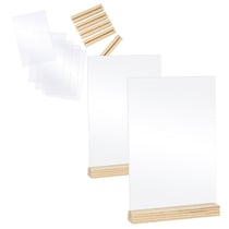 15 plaques transparentes en plexiglass 10 x 15 cm + socles