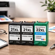 Cartouches Compatibles HP 21XL 22XL pour DeskJet 3747 à F4194/OfficeJet 4312 à J5520/PSC 1400 à 1417/PhotoSmart 1402 AiO à 1417