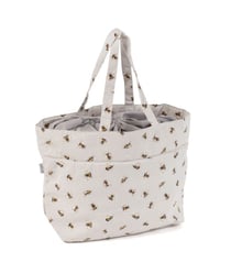 Sac de rangement à cordon motif Abeille - 18x32x34cm - Hobby Gift Ecru
