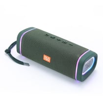 Enceinte Bluetooth Portable LED RGB Sans Fil Subwoofer Puissant Longue Autonomie Vert YONIS