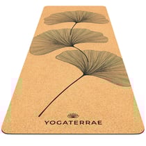 Tapis de Yoga Antidérapant Liège-Caoutchouc naturel GINKGOS YIN YANG 183x66x0,5cm + Sangle transport