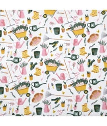 Tissu coton jardin de 150 cm de largeur Blanc vendu par 50 cm