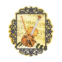 Ecusson thermocollant vintage violon 6cm x 5cm