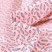 Tissu Coton imprimé Craftine Box Petit feuillage poudré