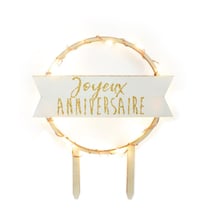 Cake topper led Joyeux Anniversaire