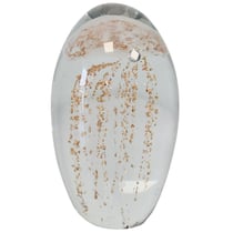 Presse papier sulfure méduse beige en verre 8 cm