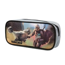 Trousse scolaire rectangulaire Star Wars / The Mandalorian Noire et Grise - BAGTROTTER