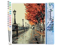 Peinture par Numéro Figured'Art - Promenade sur les Quais en Automne - Kit de Loisir Créatif DIY Numéro d'Art Complet - 40x50cm sans châssis en bois