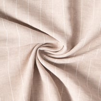 Tissu Polyviscose Lin lavé Clémence fines rayures Blanc sur fond Naturel