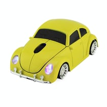 Souris Sans Fil Forme Voiture 1200 DPI 3 Boutons Bleue Jaune YONIS