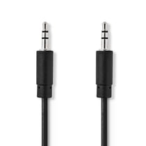 Nedis Câble audio jack stéréo 1 m mâle vers mâle compact Noir